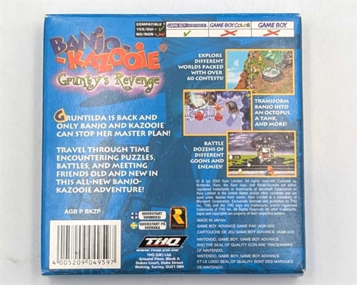 Banjo-Kazooie Gruntys Revenge - Komplet I Æske - GameBoy Advance spil (A Grade) (Genbrug)